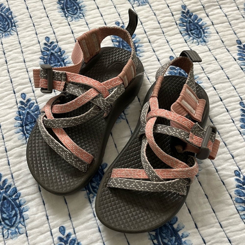 Girls pink and gray Chacos size 10